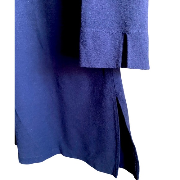 J. Jill Women’s Tunic Medium Crepe Stretch Navy Cross Front Blouse 3/4 Sleeves - Picture 4 of 6